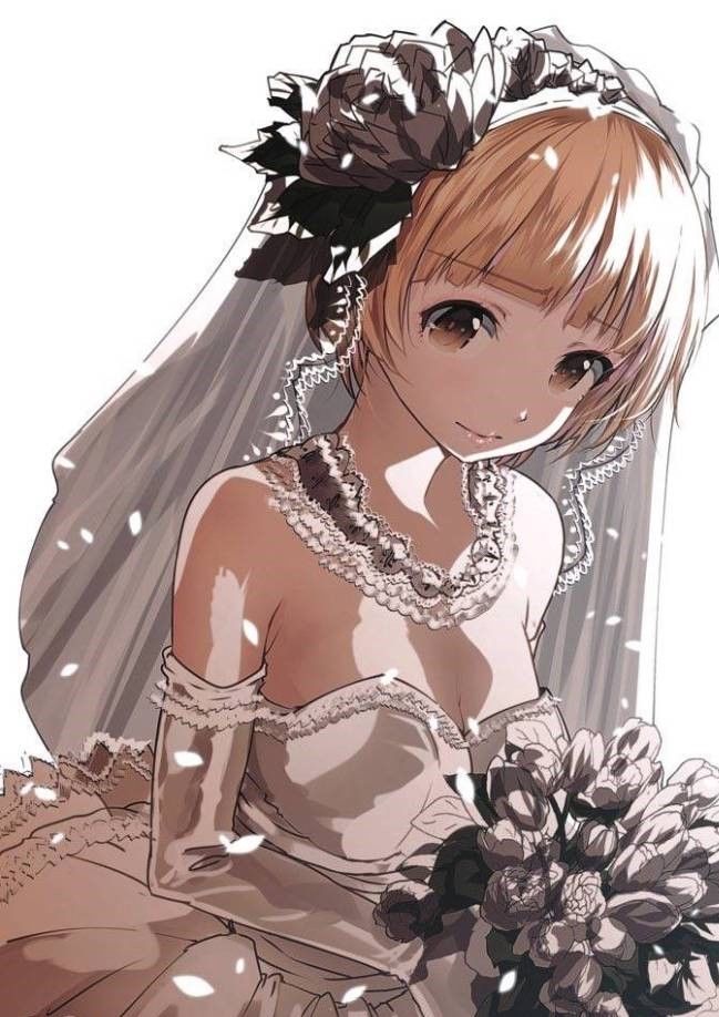 动漫二次元少女婚纱壁纸--为你披上洁白头纱,从此一世