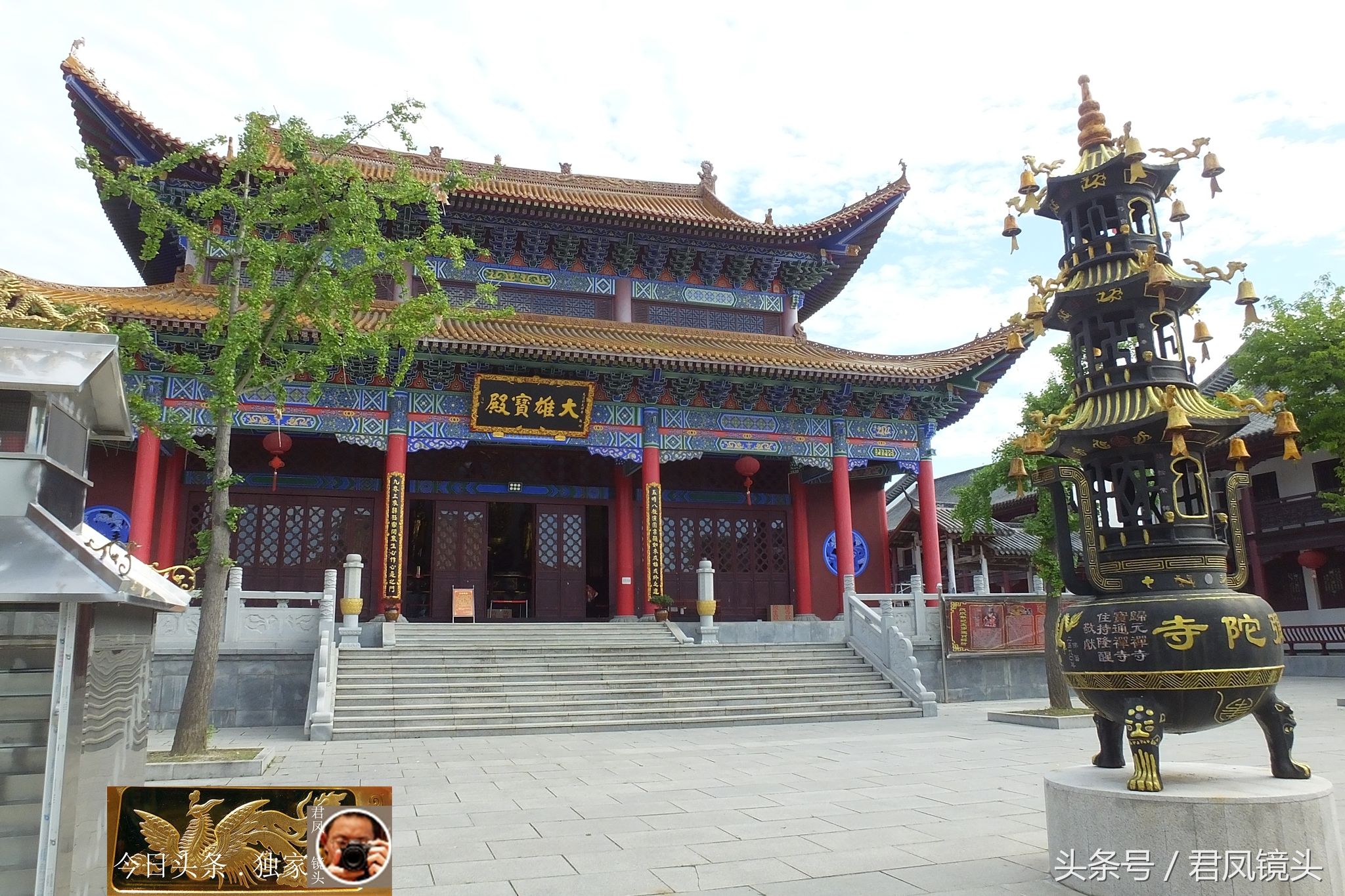 湖北宜昌:佛教寺庙,枝江弥陀寺雄伟壮观!观音像屹立荷花池!