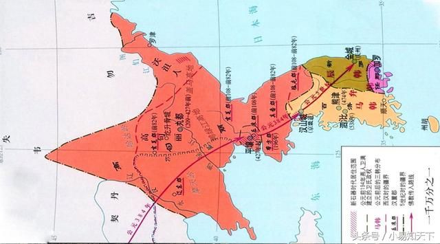 鸭绿江周边.在半岛西南边,出现了一个部落联盟王国:百济.