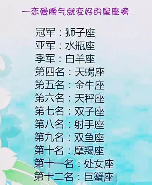 一恋爱脾气就变好的星座排行榜,你的星座代表什么?