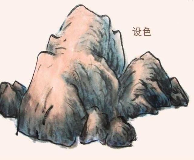 依据原有的明暗加以渲染,使造型显出立体感,调节石与石之间的空间感