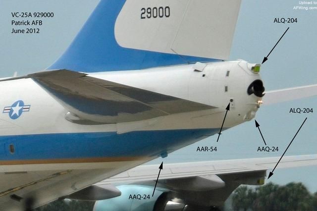 空军一号机尾的激光压制系统