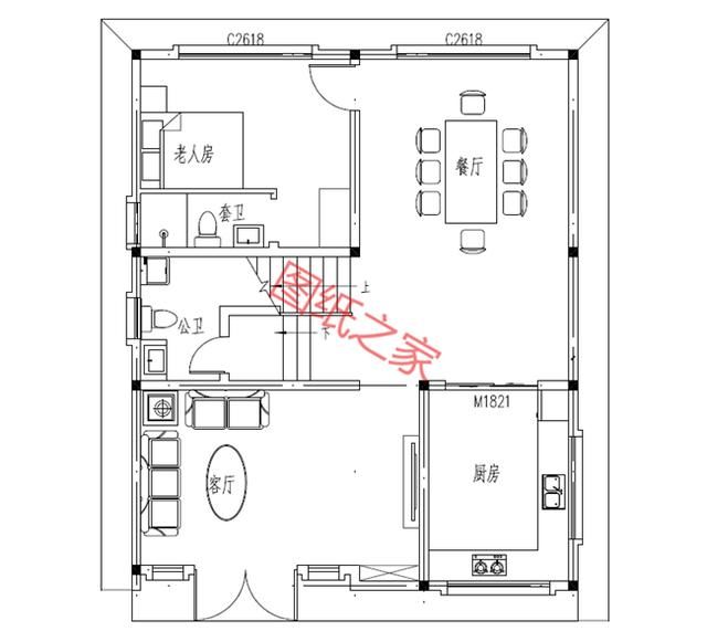 农村8.5米x13米平面图