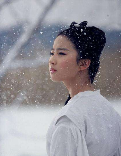 女星古装雪中唯美照片 刘诗诗惊艳刘亦菲唯美