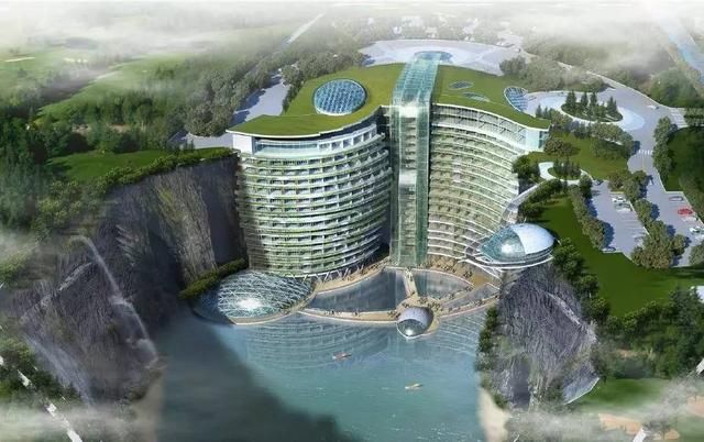 上海"深坑酒店",位于上海松江国家风景区佘山脚下