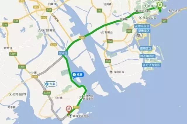 轨道交通1号线:九洲港-金湾枢纽-金湾机场