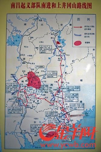 南昌起义部队南进和上井冈山路线图 图/邓勃