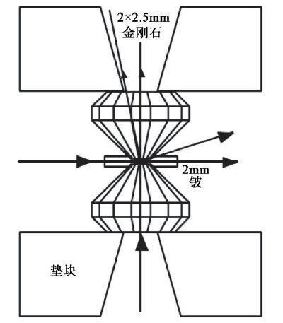 结合不同方向入射的全景成像结果,也可以直接测定压砧的样品腔内样品