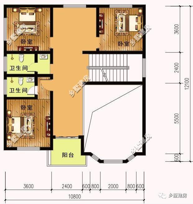 10x12米农村二层别墅,接地气的经典户型,20万就能建成