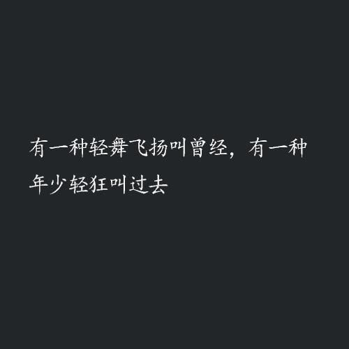 有一种轻舞飞扬叫曾经,有一种年少轻狂叫过去 成就自己的事业有两种