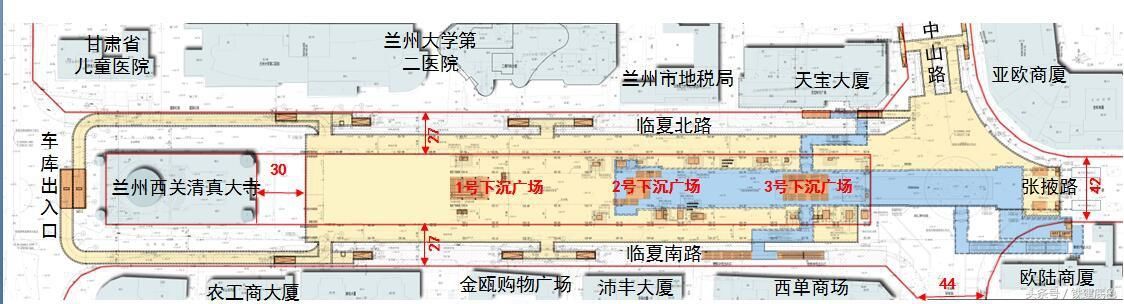 兰州轨道交通1号线西关十字—省政府段平面图