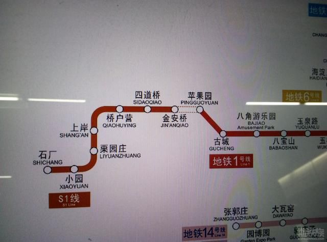 实用手册北京地铁2017年底新线路图 s1暂时无法与1号线换乘