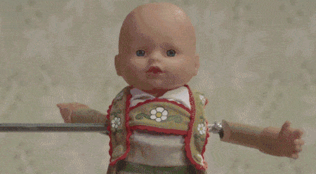 搞笑gif:已经做好详尽的健身计划,就差一个这样的陪练