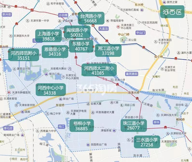 天津最新学区房价格地图