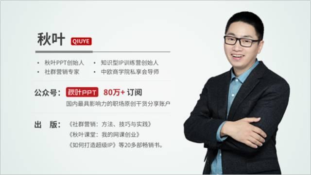 ppt创始人,知识型ip训练营创始人,中欧商学院私享会导师,社群营销专家