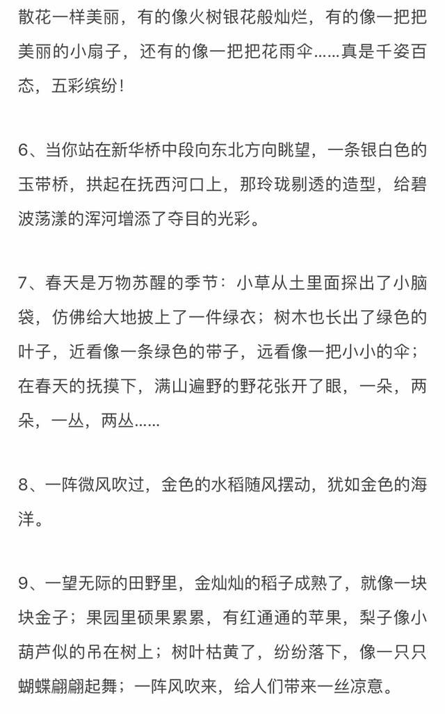 语文常用比喻句/拟人句/排比句汇总,看完孩子寒假作业