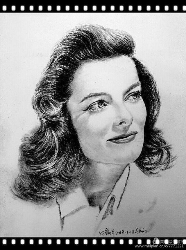 碳铅素描作品3(20位外国电影明星肖像)