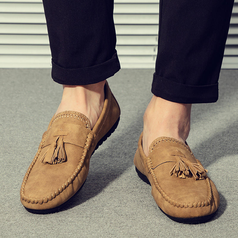 谁说90后才穿豆豆鞋?7580后男士穿豆豆鞋,休