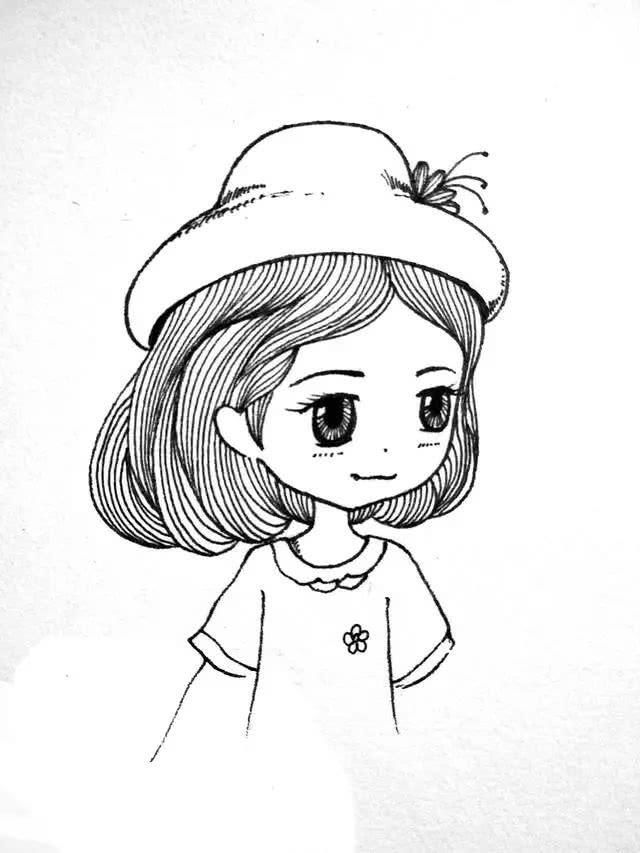 Q版卡通-超简单线条手绘小清新人物头像,快来