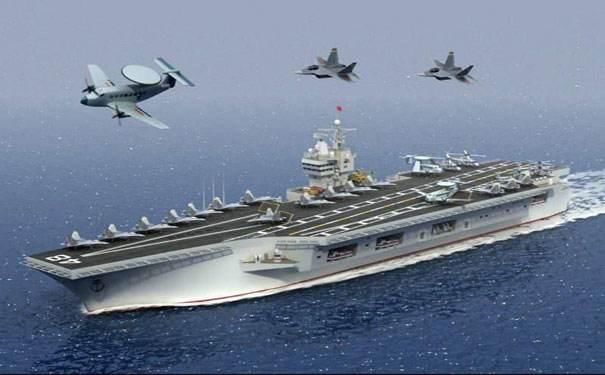 外媒:中国003型航母浮出水面,排水量高达9万多