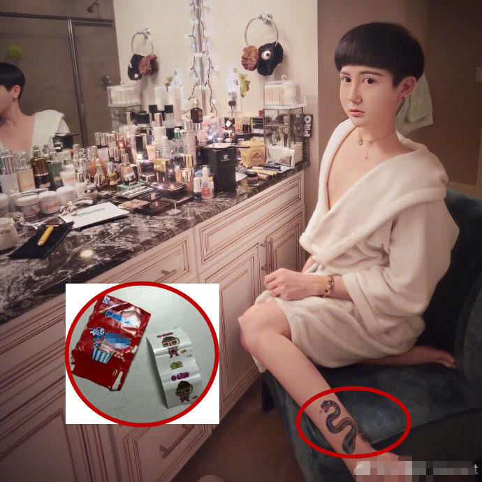 蛇精刘梓晨化妆品碾压人鱼林允,腿上的泡泡糖