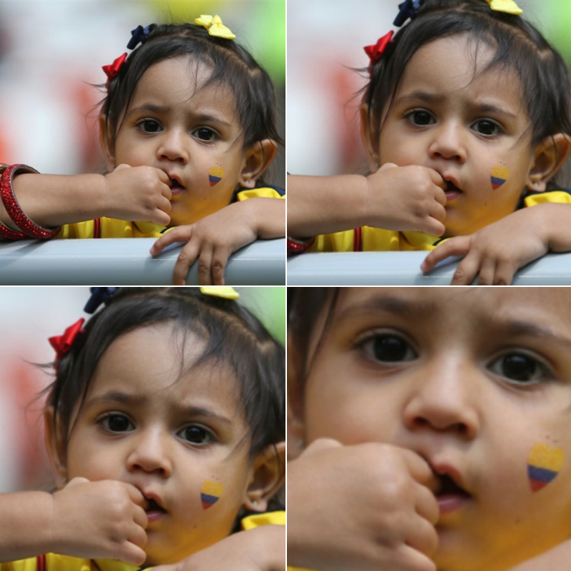高清图:世界杯20日表情包 美女球迷可爱吃手手
