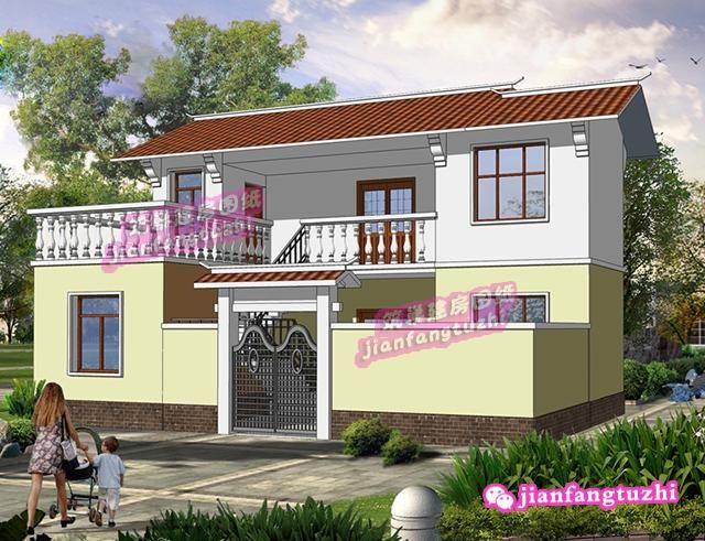 60平方米3房3厅简约二层农村自建房设计图纸