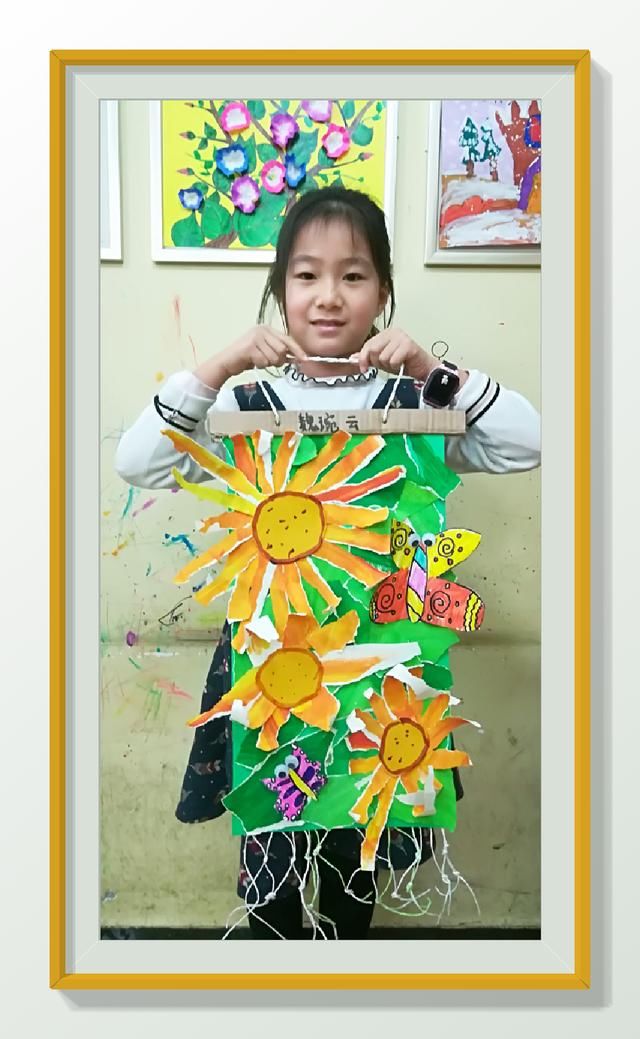 手撕画向日葵|爸爸妈妈都要会的亲子手工课