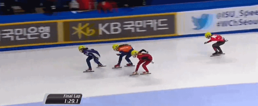 gif-犯规?短道速滑世锦赛中国丢两冠 名将叫屈
