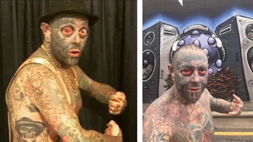 「刺青」不再是一种叛逆的表现，不少人开始把刺青当成是艺术。澳洲一名48岁男子霍顿（Tattboy Holden）花了约53万，将全身90%的皮肤都刺青，就连生殖器和眼球也不放过，理由竟只是想转移病痛的注意力！