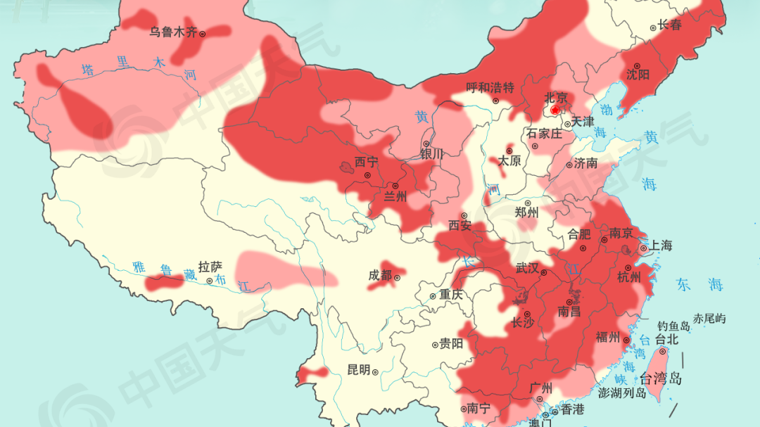 全年最热的节气来了 全国高温酷热分布图看哪里热在大暑