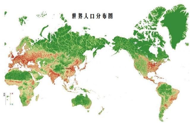 世界人口分布图 研究一个地区的人口容量在任何时刻都是有现实和未来