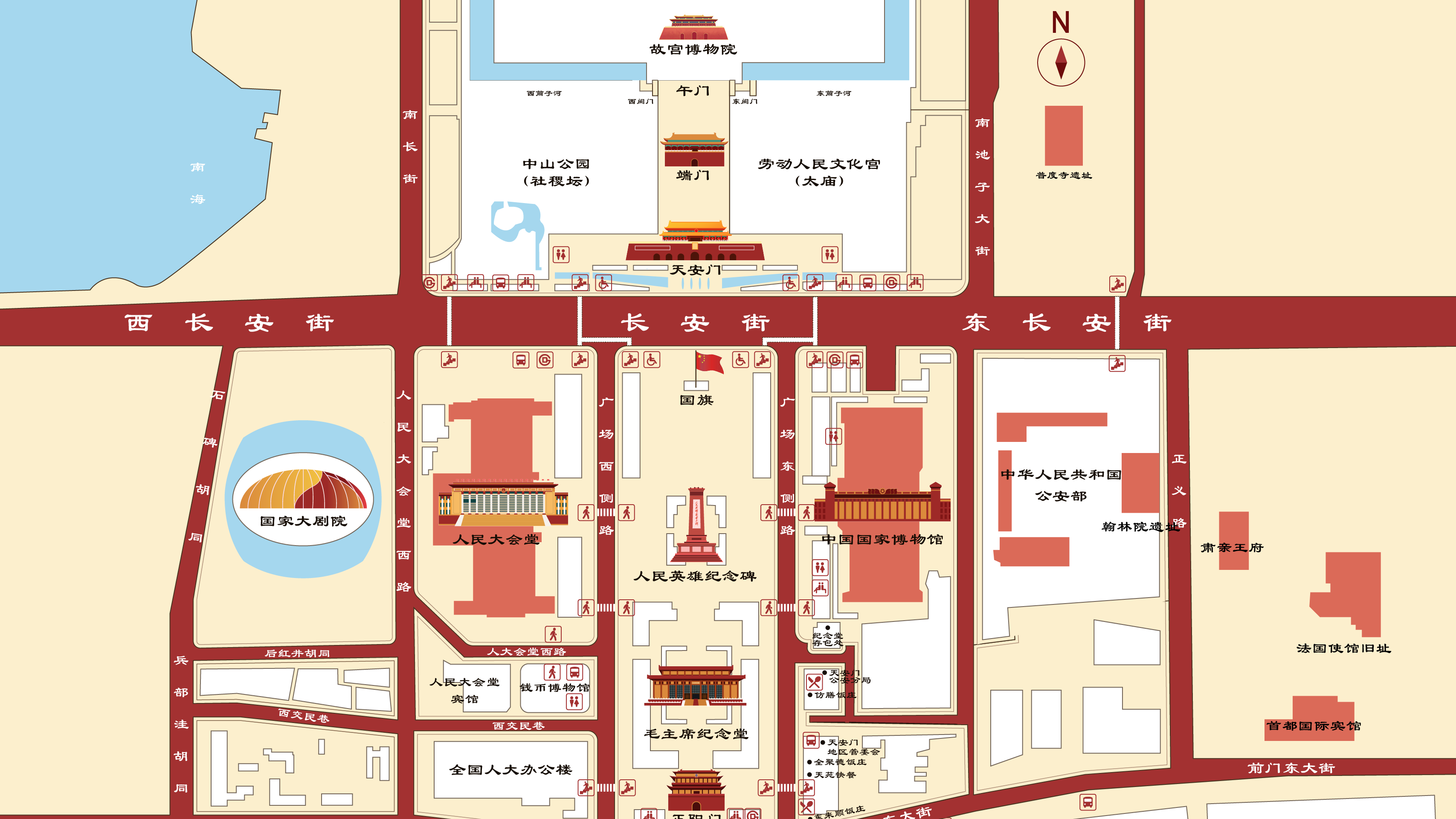 天安门广场地区导览地图