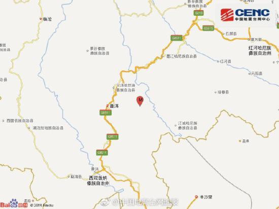 云南普洱市宁洱县发生4.4级地震 震源深度5千米