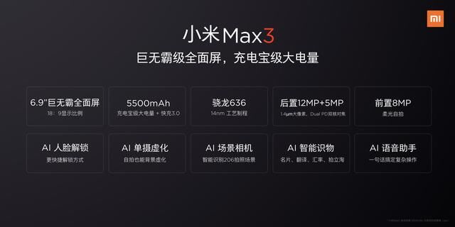 小米深耕大屏手机市场 小米Max 3全面升级上市