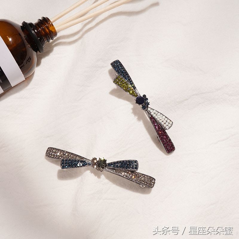 12星座专属蝴蝶结发夹,水瓶座的七彩发夹最好