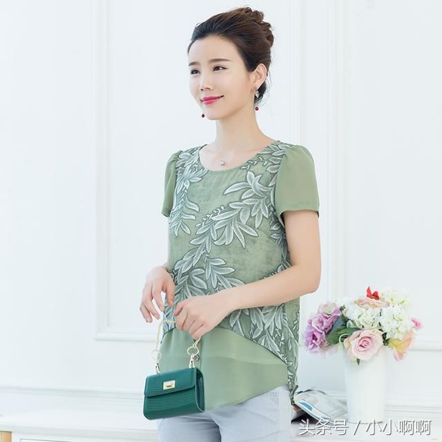 超大码亚麻+雪纺上衣,穿上巧遮肚腩,搭配阔腿