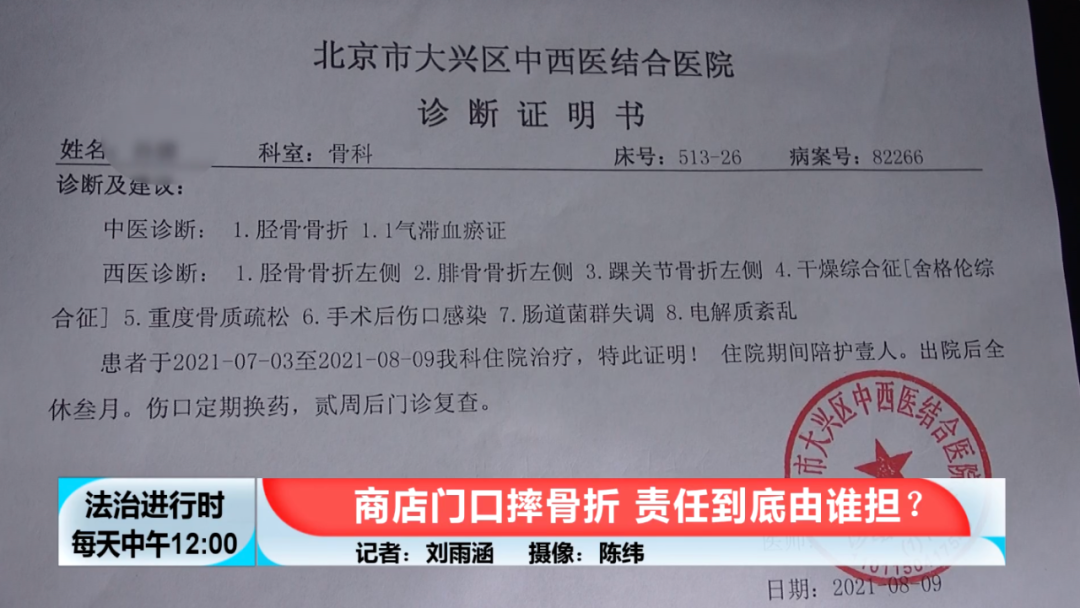经过诊断,孙女士为胫骨骨折,需要马上进行手术治疗.