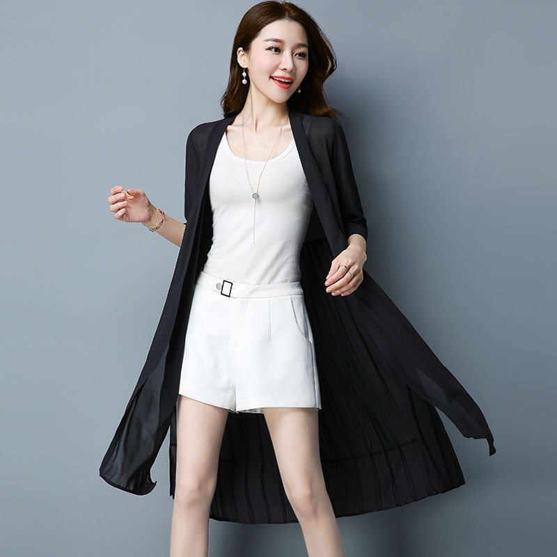 纯色长袖雪纺外套衣服面料很不错   简约却不单调,紧跟时尚