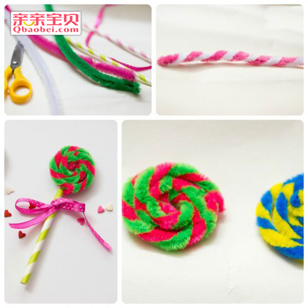 扭扭棒手工棒棒糖教程