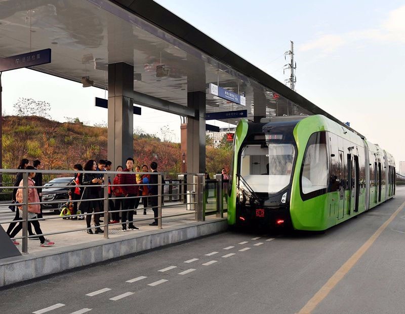 株洲市投入运营的智轨列车是我国轨道交通装备智能化,绿色化,自主