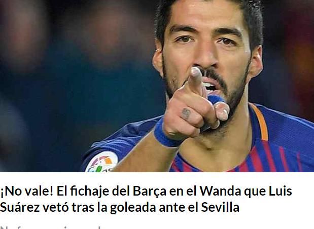 巴萨大胜塞维利亚夺冠后,苏亚雷斯对巴萨一个