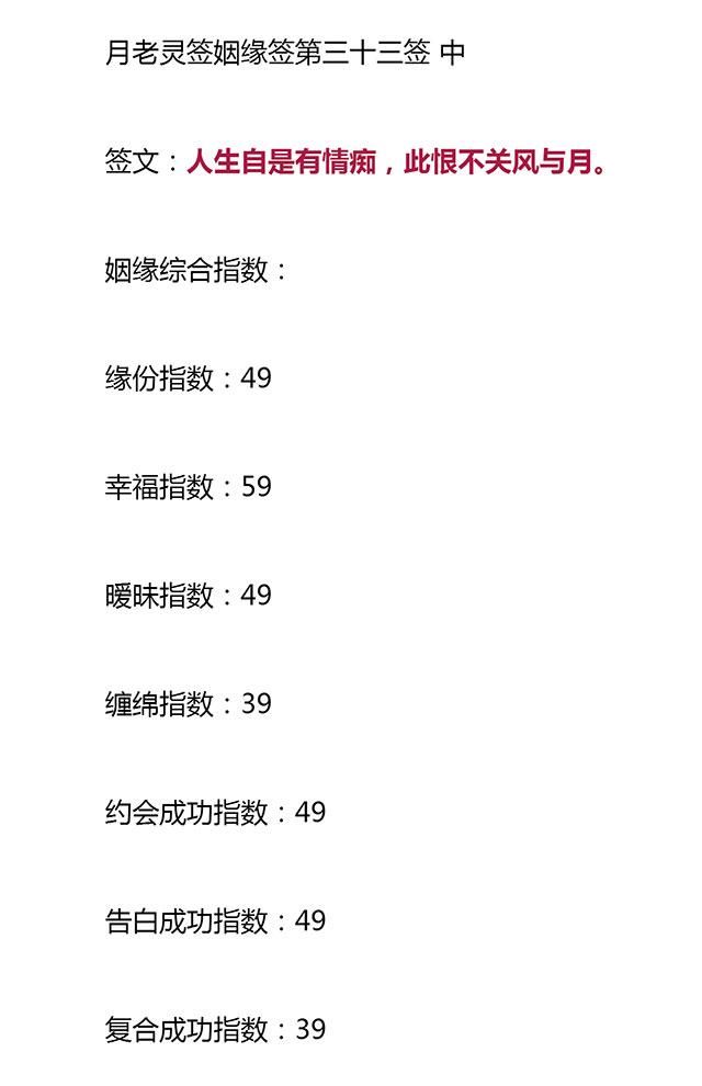 月老姻缘签:姻缘这种事,冥冥之中早已注定!