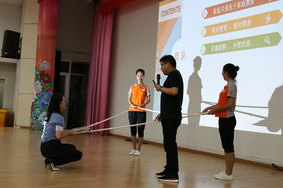 演示原生家庭关系雕塑,让家长们明白:家庭关系优先于家庭教育 随后,李