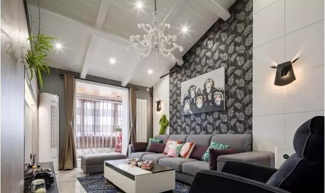 沈阳98平现代混搭挑高Loft大气斜顶装修