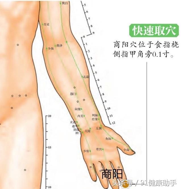 位养生|胸中气闷、四肢肿胀、中风昏迷按掐商
