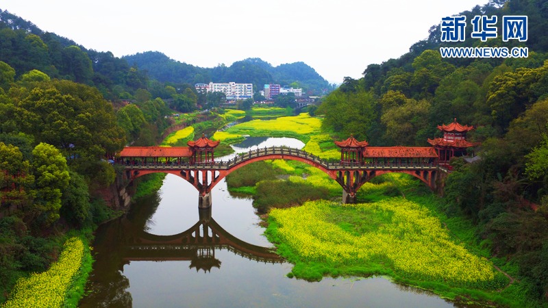 乐山濠上大桥:远眺三江绕 近看两岸花 乐山濠上大桥:远眺三江绕 近看两岸花