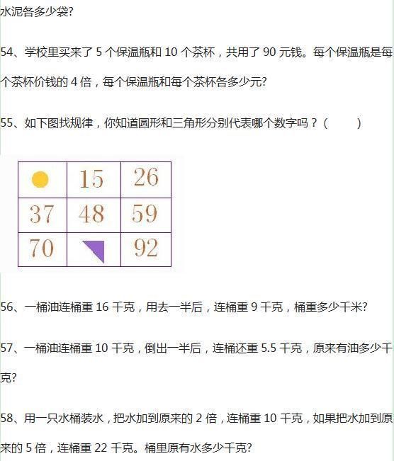 奥数专题小学数学六年级小升初奥数专题100道