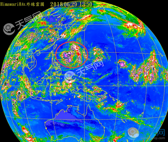 2018第7号台风路径实时发布系统卫星云图(持