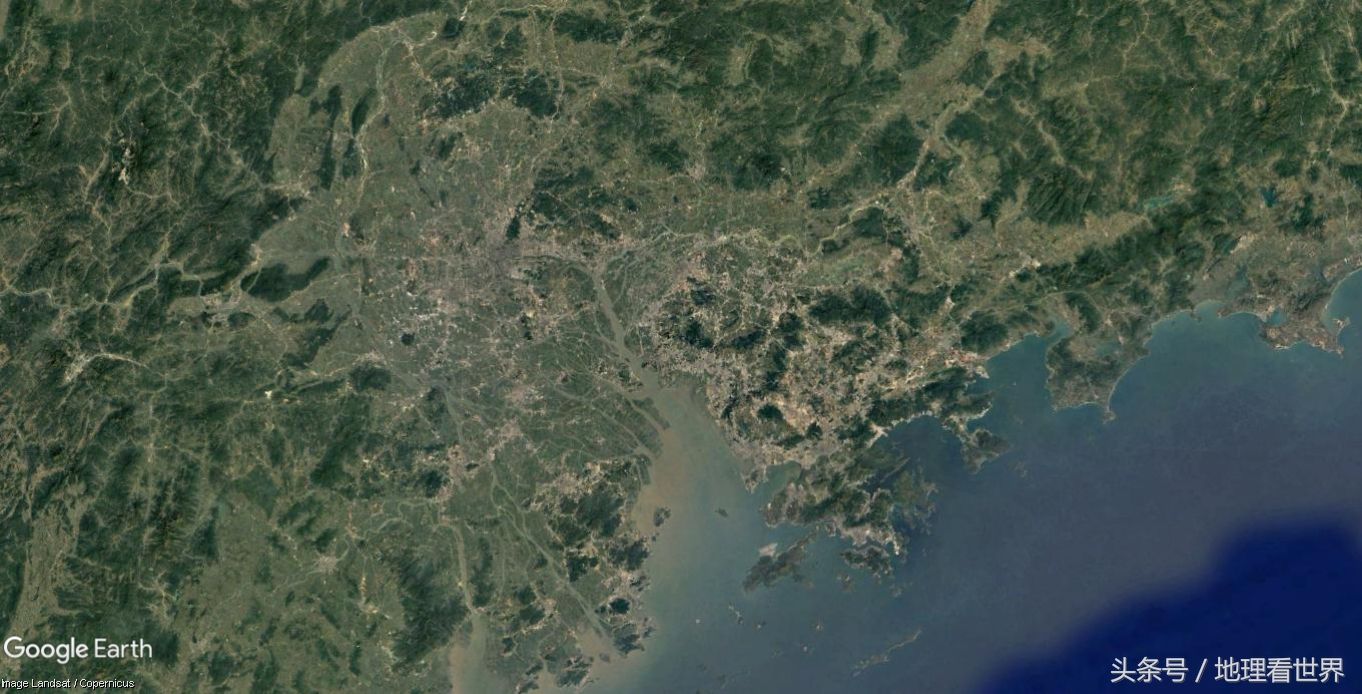 看珠三角如何崛起成为粤港澳大湾区!卫星地图
